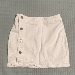 Windsor Cream Button-Front Mini Skirt